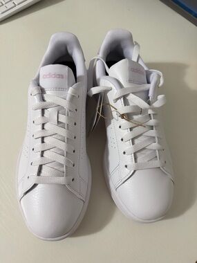 New women’s adidas Advantage White pink  sportswear 7 lace-up cloudfoam comfort